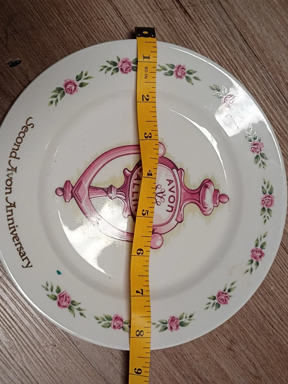 Avon Pink and Green Floral Commemorative Plate